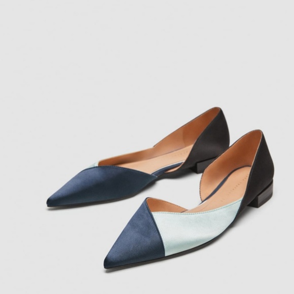 Zara Shoes - ️Zara size 6 Blue Tri-Color Ballerina Flats